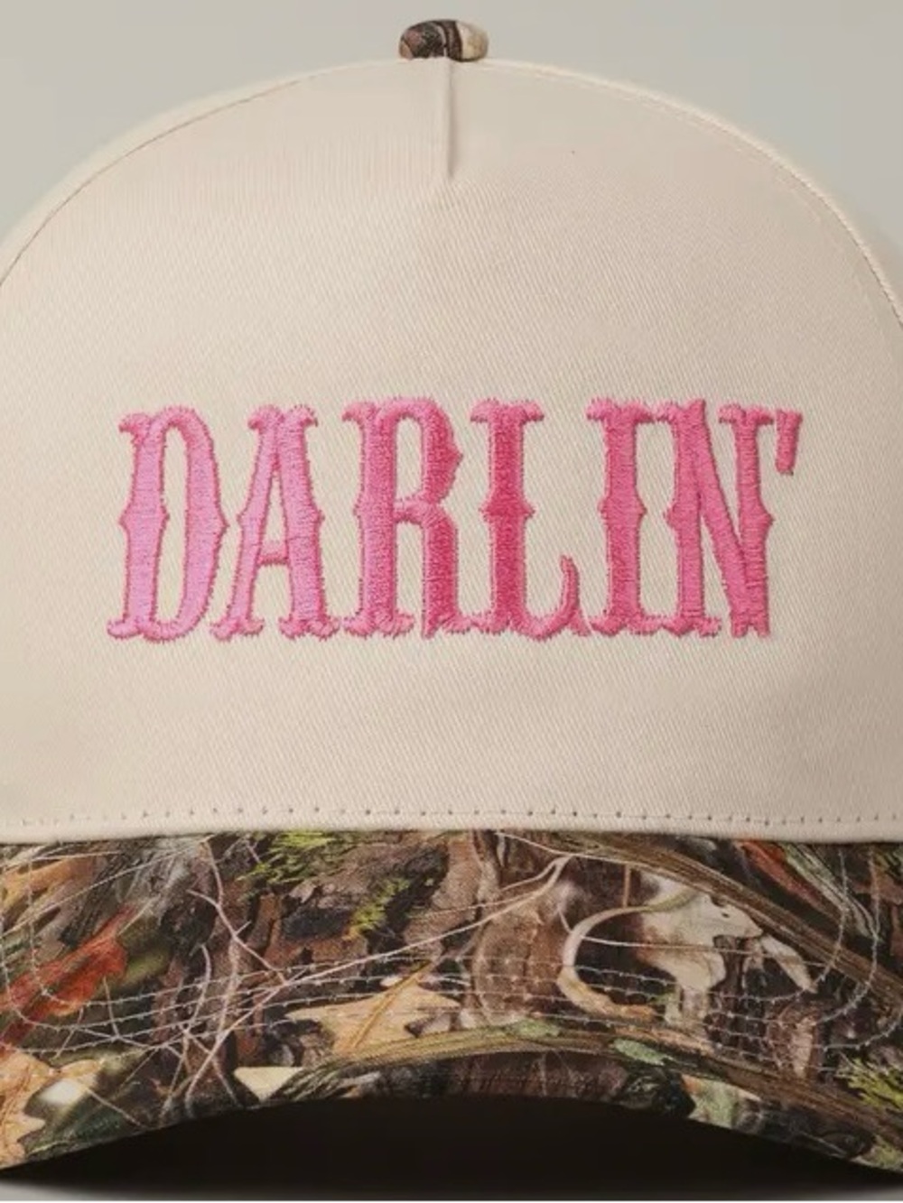Darlin' Pink Embroidered Camo Trucker Hat
